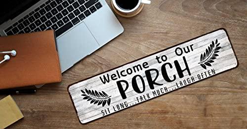 CIVOTIL Welcome to Our Porch Sign, Aluminum Metal Wall Sign for Home, Bar, Farmhouse, 4"x16" Use Outdoor/Indoor - CookCave