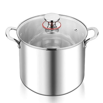 E-far 12-Quart Stock Pot, 18/10 Stainless Steel Stockpot with Lid for Cooking Simmering Soup Stew, Heavy Duty Cookware Works w/Induction, Non-toxic & Corrosion Resistant, Dishwasher Safe - CookCave