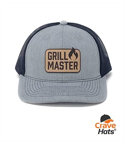 CRAVE HATS Grill Master Hat, Grilling Gifts, Grill Gifts for Men, Unique Grill Gifts (Gray/Black) - CookCave