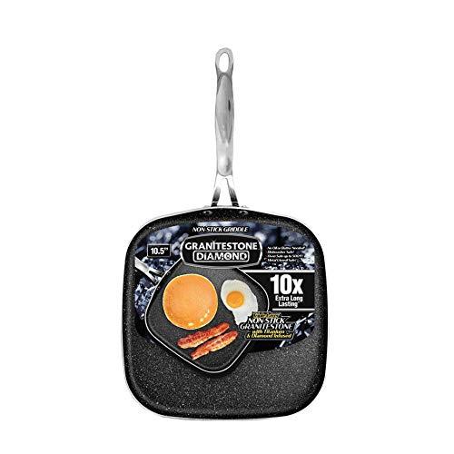 Granitestone Griddle Pan 10.25" Nonstick Stovetop Cookware PFOA Free Oven-Safe, Dish Washwasher safe As Seen On TV - CookCave