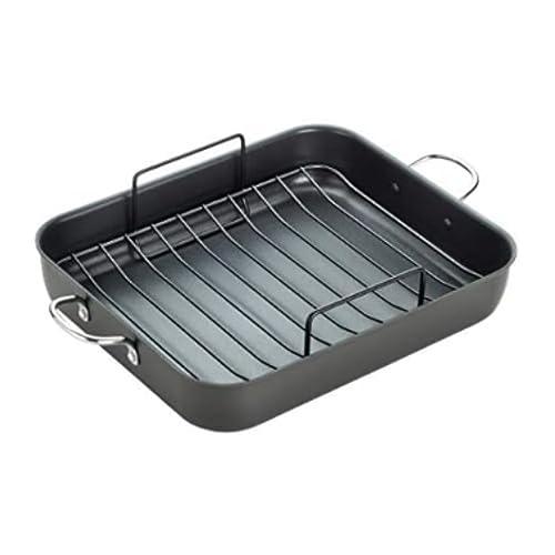 T-fal Ultimate Hard Anodized Nonstick Roasting Pan 16 Inchx13 Inch Roaster Pan, Pots and Pans, Cookware Black - CookCave
