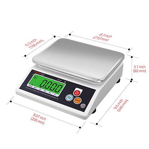 VisionTechShop VK-2D 0.1g Premium Food Kitchen Scale, Lb/Oz/Kg/g Switchable, Stainless Steel Plate Food Scale, Large LCD Display with Backlight, 12lb Capacity, 0.002lb Readability - CookCave