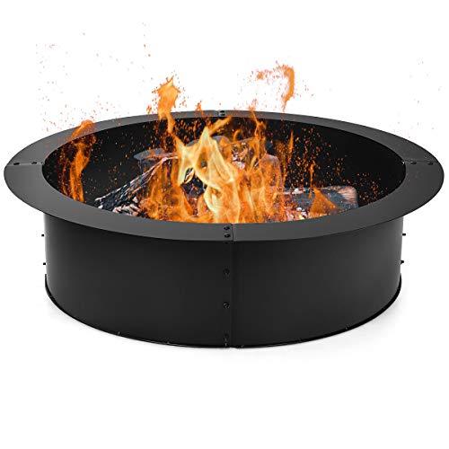 Giantex Fire Ring Heavy Duty Thick Solid Steel Fire Pit Liner 36-Inch Outer/30-Inch Inner Diameter, DIY Fire Pit Rim Above or In-Ground for Outdoor, Patio, Backyard - CookCave