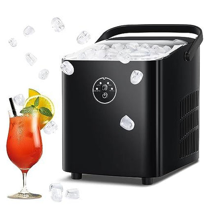 Xbeauty Countertop Ice Maker 6-Minute Fast Bullet Ice, Portable Ice Machine, Automatic-Cleaning Suitable for Outdoor Camping Bar Party and Kitchen-Black - CookCave