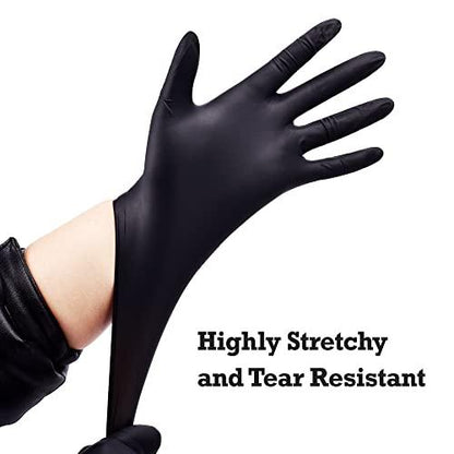 TitanFlex Disposable Nitrile Exam Gloves, 6-mil, Black, Large 100-ct Box, Heavy Duty Disposable Gloves, Cooking Gloves, Mechanic Gloves, Latex Free Gloves, Food Safe Rubber Gloves for Food Prep - CookCave