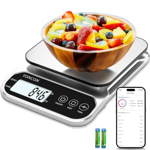 YONCON Smart Food Scale Digital Weight Grams and Oz, 3kg/0.1g Kitchen Scale for Weight Loss, Cooking, Baking, Super Accurate, Easy to Clean and Store, Tare Function (Batteries Included) - CookCave