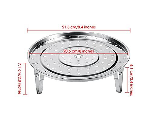 Steamer Rack 8.5 Inches 304 Stainless Steel Steaming Rack Steam Tray with Removable Legs for Steamer Cookware Instant Pressure Cooker Multi-functional Steamer Basket - CookCave