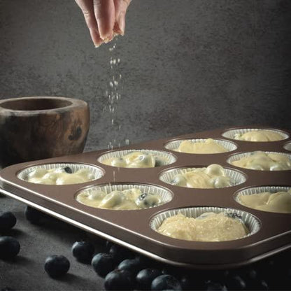 HAPPIELS Non-Toxic Nonstick 12-Cup Muffin Pan | Non toxic Cupcake Pan Non Stick | Muffin Tin 12 cups - CookCave