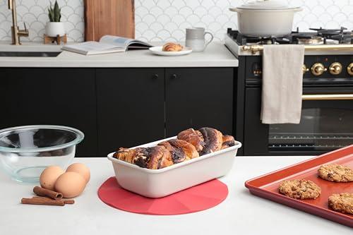 Larder & Vine Bakeware Set - PFAS/PFOS/PTFE Free, Heavy Duty Aluminized Steel with Ceramic Finish, Includes Sheet Pans, Loaf Pan, Muffin Tins, Round Pan, Square Pan, Roasting Pan (French Gray) - CookCave