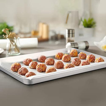 TeamFar Baking Sheet, 17.6’’ x 13’’ x 1’’ Stainless Steel Large Cookie Sheet Half Baking Pans, Non-toxic & Healthy, Easy Clean & Dishwasher Safe, Heavy Duty & Durable - Set of 2 - CookCave