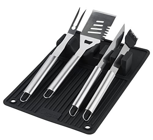 Ozeri BBQ and Grill Utensil Holder Mat Set,Black - CookCave