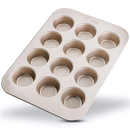 Ultra Cuisine 12-Cup Muffin Pan - Cupcake Tins 12 - Nonstick For Easy Release - Durable And Warp-Resistant - Superior Baking Performance - Muffin Pan No Rust - Aesthetic Baking Experience - Muffin Tin - CookCave