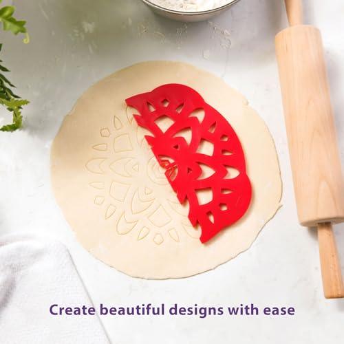 Talisman Designs Pie Top Cutter | 10-Inch | Red | Pie Crust Cutter | Pie Decorating Tools | Pie Pastry Baking Accessories | Stencil Crust Cutout - CookCave