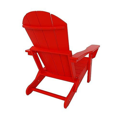 WO Home Furniture Adirondack Chair Lounger Outdoor Folding for Fire Pit, Beach, Balcony, Backyard, Lawn, Patio, Pool, Deck, Garden (Red) - CookCave