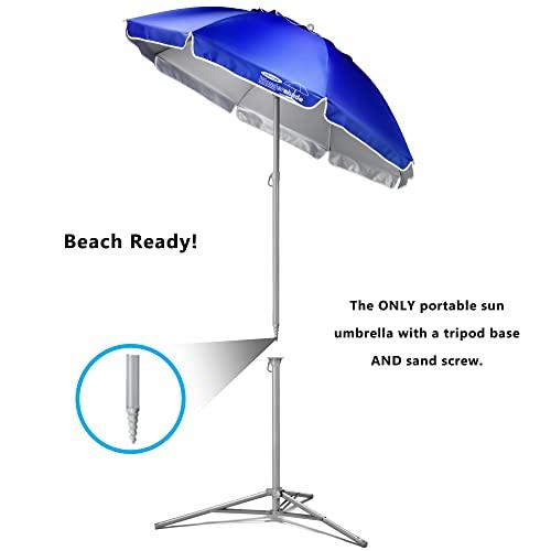 Wondershade 5' Sun Shade Umbrella, Portable Lightweight Adjustable Instant Sun Protection UPF 50+ - Blue - CookCave