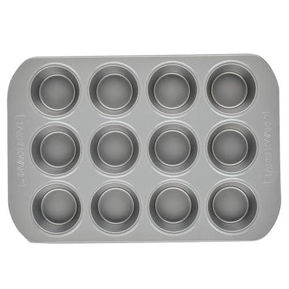 Farberware Nonstick Bakeware 12-Cup Muffin Tin / Nonstick 12-Cup Cupcake Tin - 12 Cup, Gray - CookCave
