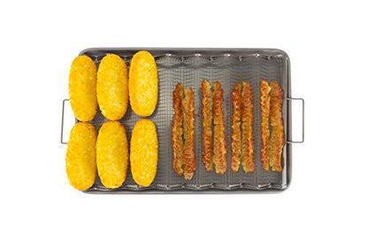 EaZy MealZ Bacon Rack & Tray Set | Specialty Tray and Grease Catcher | Even Cooking | Non-Stick | Healthy Cooking | Durable Material | Customized Cooking Experience (Large, Gray) - CookCave