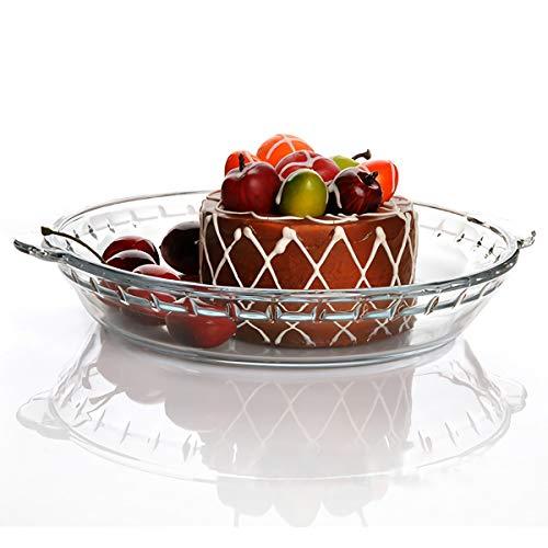 Kingrol 3 Pack Glass Pie Plates with Handles, 9 Inches Baking Dishes, Clear Glass Serving Plates for Snacks, Salads, Desserts - CookCave