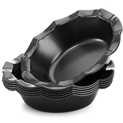 WUWEOT 6 Pack Mini Pie Pan, Non-Stick Individual Pie Plate Baking Dish, 5 Inch Round Carbon Steel Bakeware Pizza Pie Tins with Ruffled Edge for Oven Air Fryer and Instant Pot Baking - CookCave