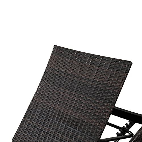 Asifom 79'' Long Reclining Chaise Lounge Set (Set of 2), Outdoor Wicker Reclining Lounge Chair Patio Rattan Double Chaise Lounge Lawn Sunbathing Chairs Beach Pool Backrest Recliners (Set of 2) - CookCave