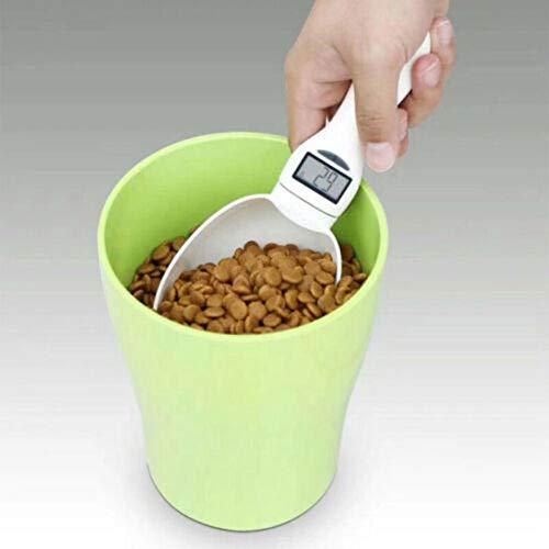 DANGSHUO Dog Food Scale Cup Cat Food Bowl Kitchen Scale Bowl Spoon Measuring Cup Portable LED Display White - CookCave