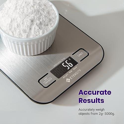 Etekcity Food Scale, Digital Kitchen Scale, 304 Stainless Steel, Weight in Grams and Ounces for Baking, Cooking, and Meal Prep, LCD Display, Medium - CookCave