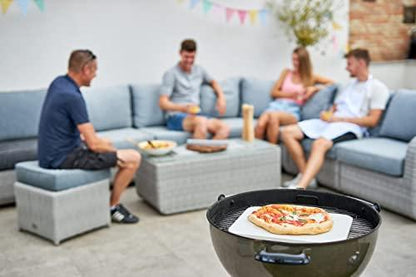 HANS GRILL PIZZA STONE | Rectangular Pizza Stone For Oven Baking & BBQ Grilling With Free Wooden Peel | Extra Large 15 x 12" Inch Durable Cordierite Cooking Stone. - CookCave