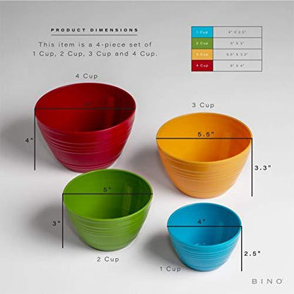 BINO Plastic Mini Prep Bowls with Lids Set - Plastic Bowl Set Prep Bowls for Kitchen - CookCave