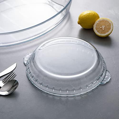 Sweejar Glass Pie Pan for Baking(2 pack), 7.5 Inches Round Baking Dish for Dinner, Non-Stick Pie Plate with Soft Wave Edge for Apple Pie, Pumpkin Pie, Pot Pies - CookCave