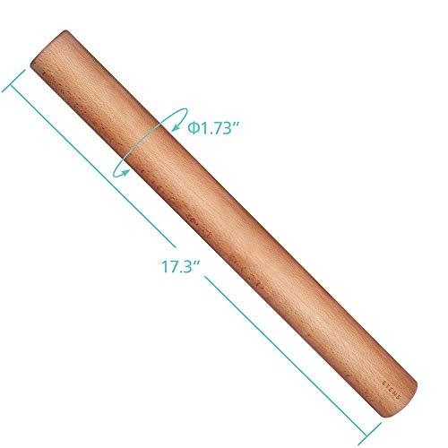 Etens Rolling Pin 18 Inch, Professional Dowel Wood Rolling Pins for Baking Pasta Pizza Pie and Cookie, Wooden Dough Roller Pin ¨C Baking Supplies Tools (Straight Style, Large 1.75 Inch Diameter) - CookCave