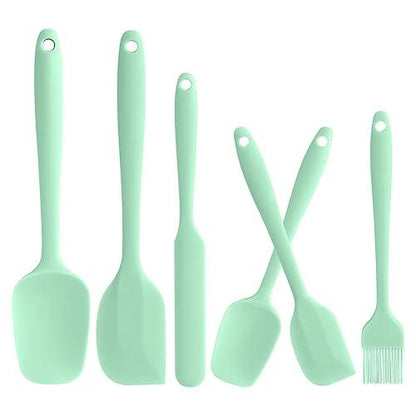 Rebekah Heat Resistant Silicone Spatula Set, Nonstick Premium Rubber Kitchen Utensil for Baking, Cooking, Mixing Tools, BPA Free, Aqua - CookCave