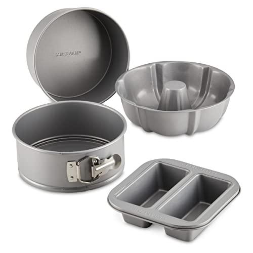 Farberware Specialty Bakeware Nonstick Baking Set for Pressure Cooker or in The Oven, 4 Piece, Gray - CookCave