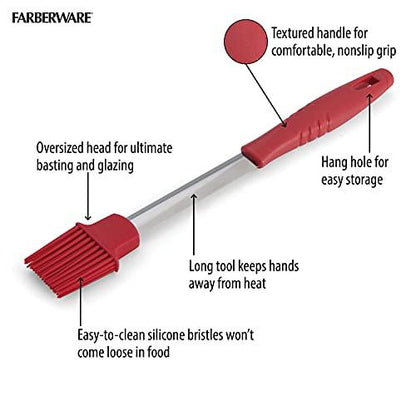 Farberware BBQ Basting Brush, 15.94-Inch, Red - CookCave