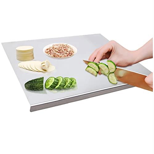 Cutting Boards, 304 Stainless Steel Cutting Board with lip, Chopping Board, Baking Board for Kitchen, Cutting Mats, Pastry Board for Meat, Vegetables, Non-Slip cutting board 19.7x23.6in(50 * 60cm) - CookCave