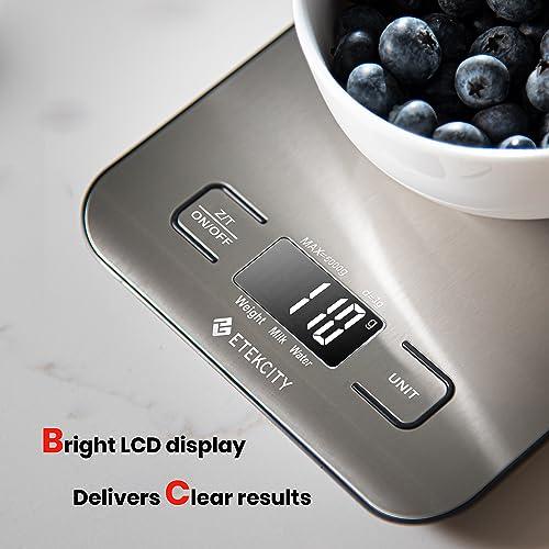 Etekcity Food Scale, Digital Kitchen Scale, 304 Stainless Steel, Weight in Grams and Ounces for Baking, Cooking, and Meal Prep, LCD Display, Medium - CookCave