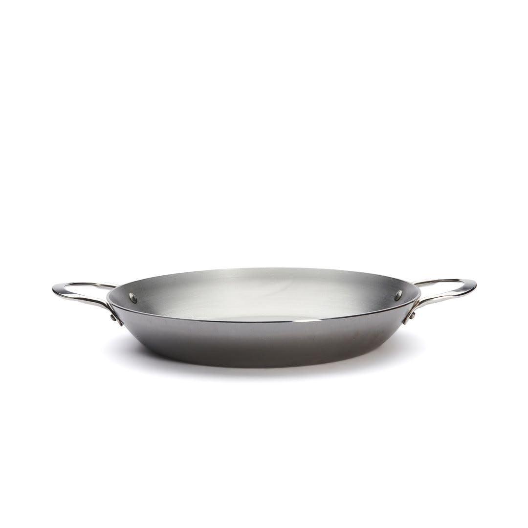 de Buyer MINERAL B Carbon Steel Paella Pan - Multipurpose Pan for Stovetop & Oven - Naturally Nonstick - Made in France - CookCave