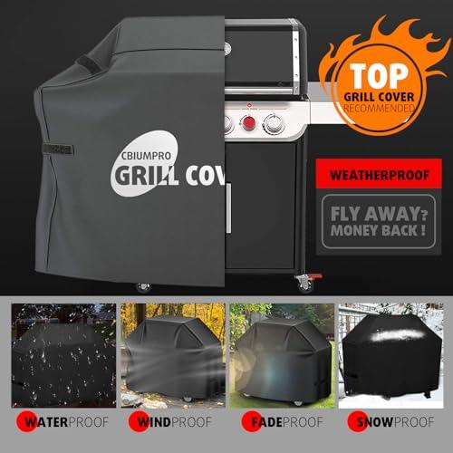 Cbiumpro 58 Inch Grill Cover for Outdoor Grill, Durable Weatherproof BBQ Grill Covers for Outside Weber Spirit E-210, E-310, E-315, E-330, E-335, S-315, Char-Broil, Brinkmann, Nexgrill (2-5 Burner) - CookCave