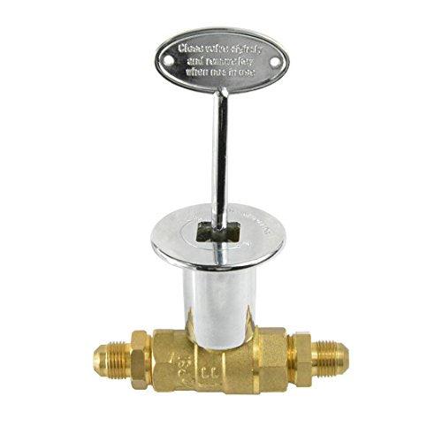 Stanbroil Fire Pit Installation Kit with 1/2" Chrome Key Valve for Propane Gas Connection, 90K BTU Max - CookCave