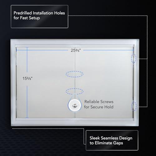CO-Z Outdoor Kitchen Doors, 28" W x 19" H Weatherproof 304 Stainless Steel Built in BBQ Double Access Door for Outside Kitchen Commercial Grilling Station Barbeque Oven Island Storage Cabinet Door - CookCave