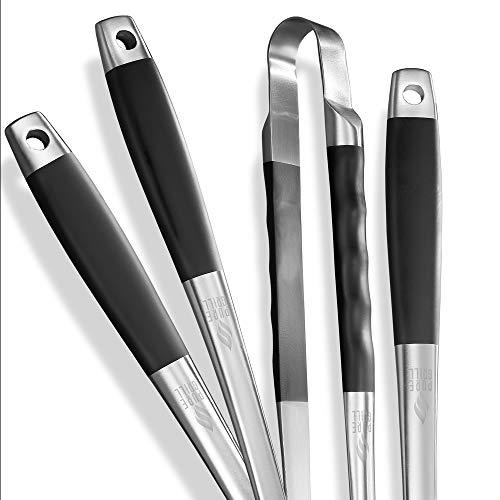 Pure Grill 4-Piece Stainless Steel BBQ Tool Utensil Set - Professional Grade Barbecue Accessories - CookCave