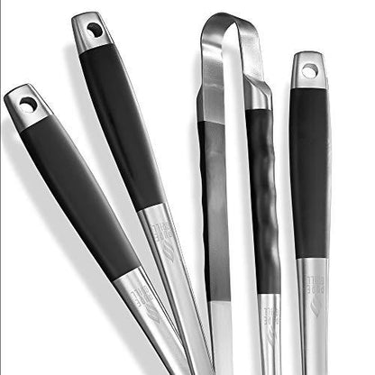 Pure Grill 4-Piece Stainless Steel BBQ Tool Utensil Set - Professional Grade Barbecue Accessories - CookCave