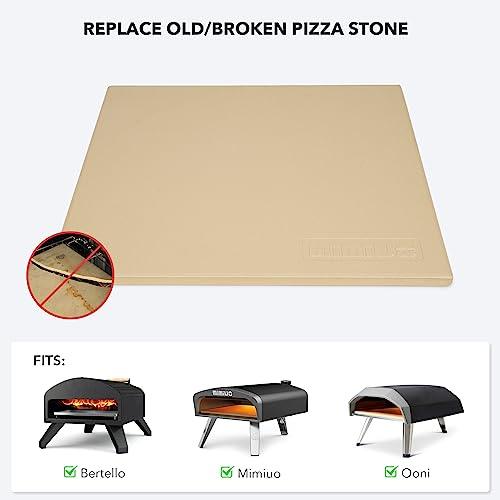 Mimiuo Pizza Stone for Oven and BBQ Grill, 13 inch Square Bread Baking Stone, Heavy Duty Large Ceramic Pizza Pan for Baking Pie Cookie and Cheese - CookCave