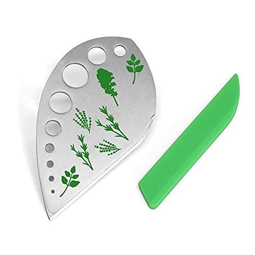 Herb Stripper, Jiaedge Green 9 holes Stainless Steel Kitchen Herbs Leaf Stripping Tool, Metal Herb Peeler for Kale, Collard Greens, Thyme, Basil, Rosemary Stripper - CookCave