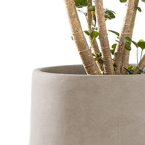 Kante 15.3"+11.6"+8.2" Dia Round Concrete Planter, Large Outdoor Indoor Planter Pots Containers with Drainage Holes and Rubber Plug for Home Garden Patio, Weathered Concrete - CookCave