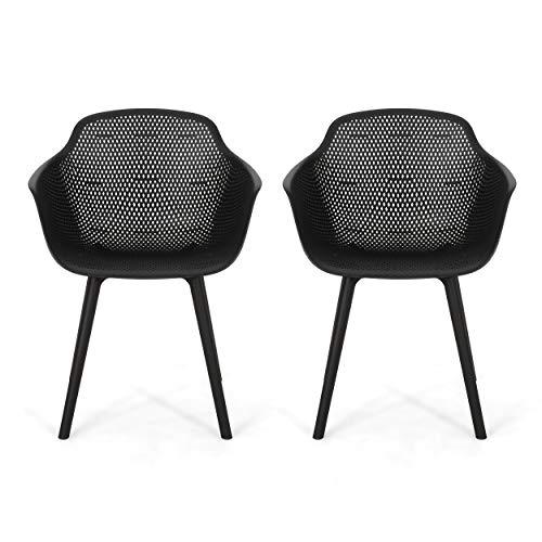 Christopher Knight Home Davina Outdoor Dining Chair (Set of 2), Polypropylene, Black - CookCave