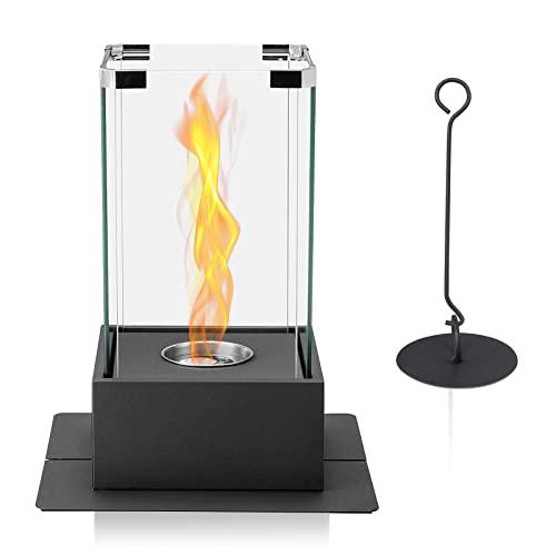 BRIAN & DANY Tabletop Fire Pit, Portable Ethanol Fireplace with Surprising Tornado Effect for Indoor/Outdoor, Black - CookCave