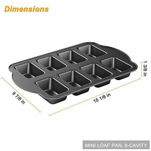 Tiawudi 2 Pack Non-Stick Mini Loaf Pan, Carbon Steel Baking Bread Pan, 8-Cavity - CookCave