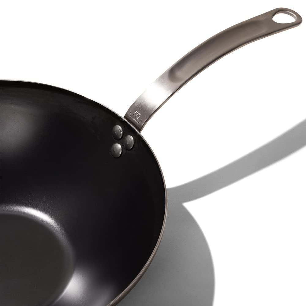 Made In Cookware - 12" Blue Carbon Steel Wok - (Like Cast Iron, but Better) - Professional Cookware France - Induction Compatible - CookCave