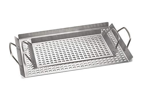 Outset 76630 Stainless Steel Grill Topper Grid, Set of 2, 11"x7" and 11"x17" - CookCave