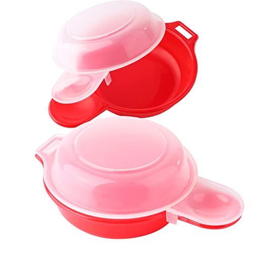 2 sets Microwave Egg Cooker,1 Minute Fast Egg Hamburg Omelet Maker Kitchen Cooking Tool(Red and clear) - CookCave